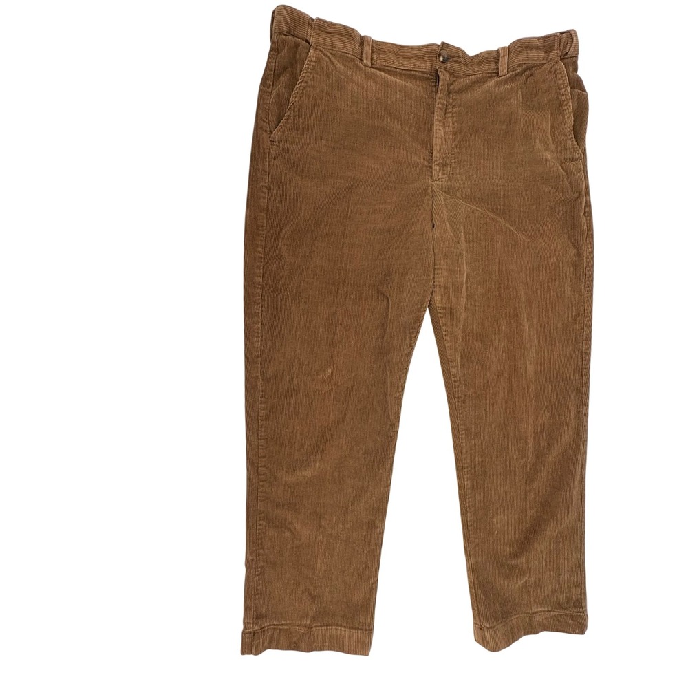 LL Bean Mens Comfort Waist Corduroy Pants Brown‎ Straight Fit Size 40x29